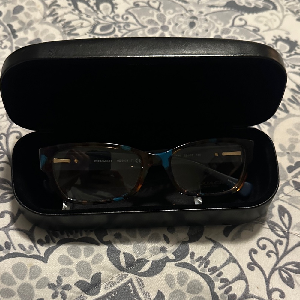 Coach Tortoise and Teal Rectangular Glasses - image 7